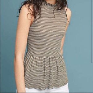 Anthropologie t.la striped peplum tank top